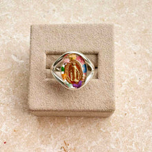 Charger l'image dans la galerie, Bague médaille miraculeuse fleurie