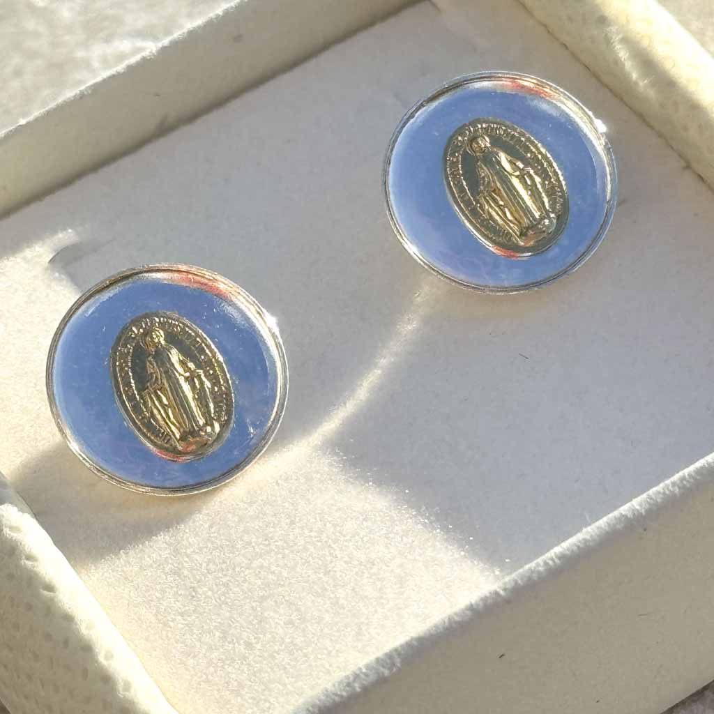 Gemelli con Medaglia Miracolosa in argento