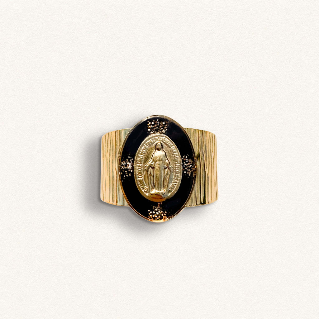 Fleur Nabert créations Bague médaille miraculeuse constellée MetaobjectListDrop
