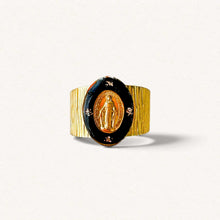 Charger l'image dans la galerie, Bague miraculeuse noire constellée d'or
