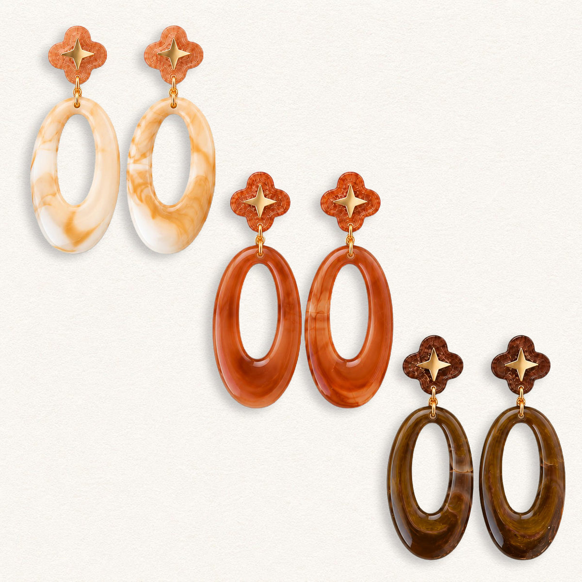 Earrings "Soft Light" - Caramel