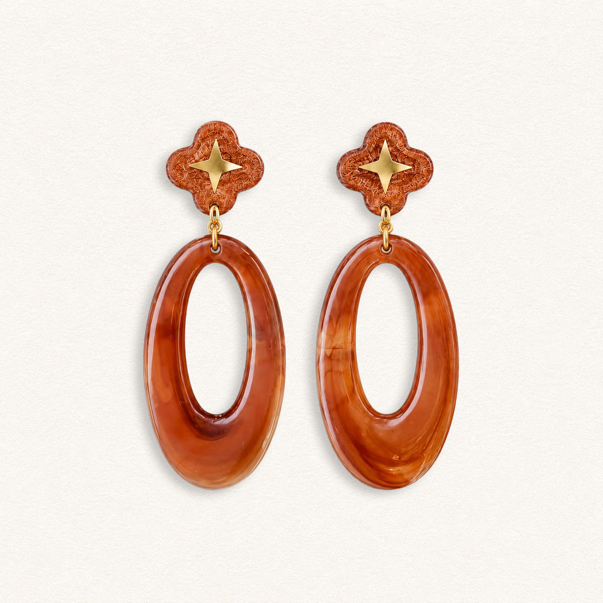Earrings "Soft Light" - Caramel