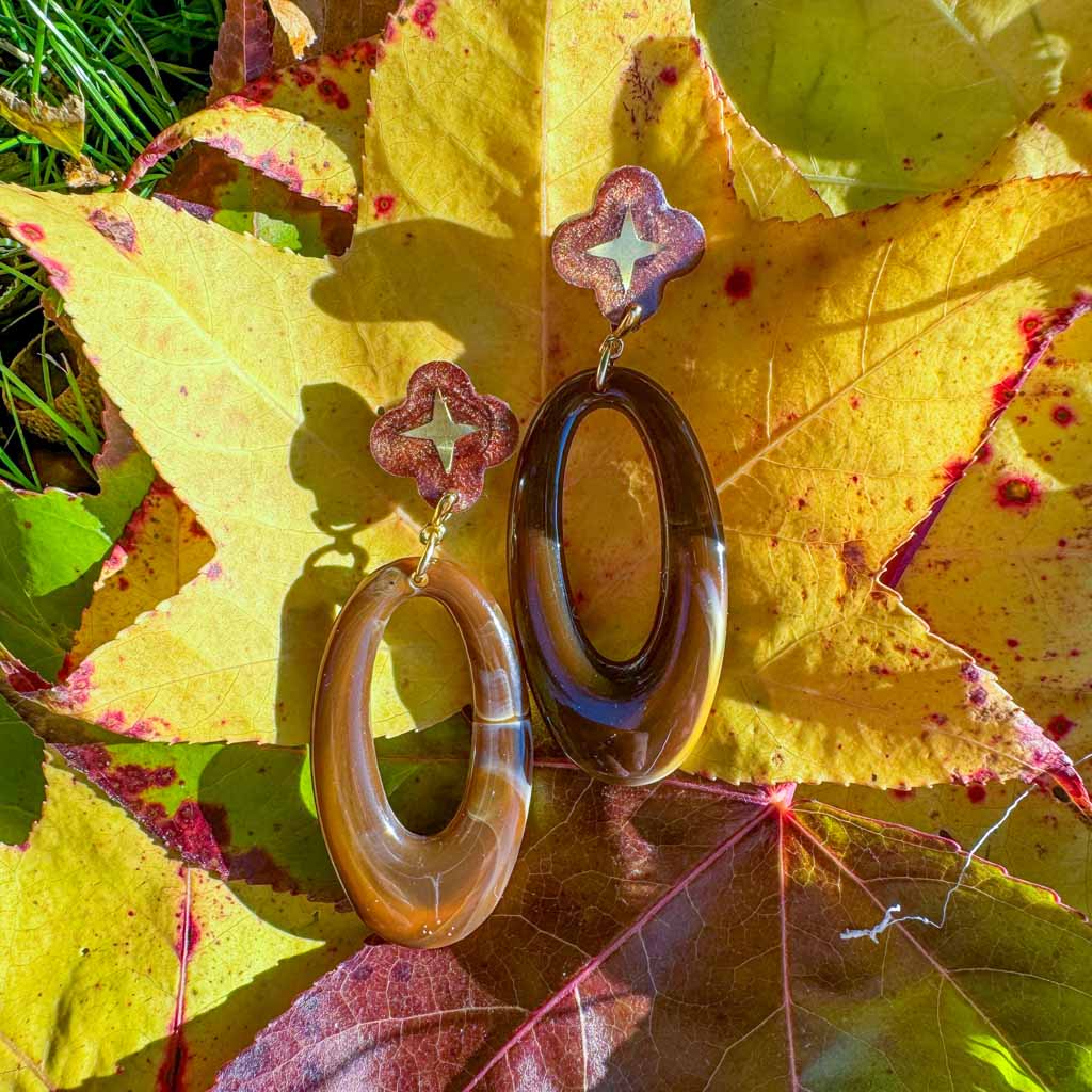 Boucles d'oreilles « Douce lumière » - Chocolat