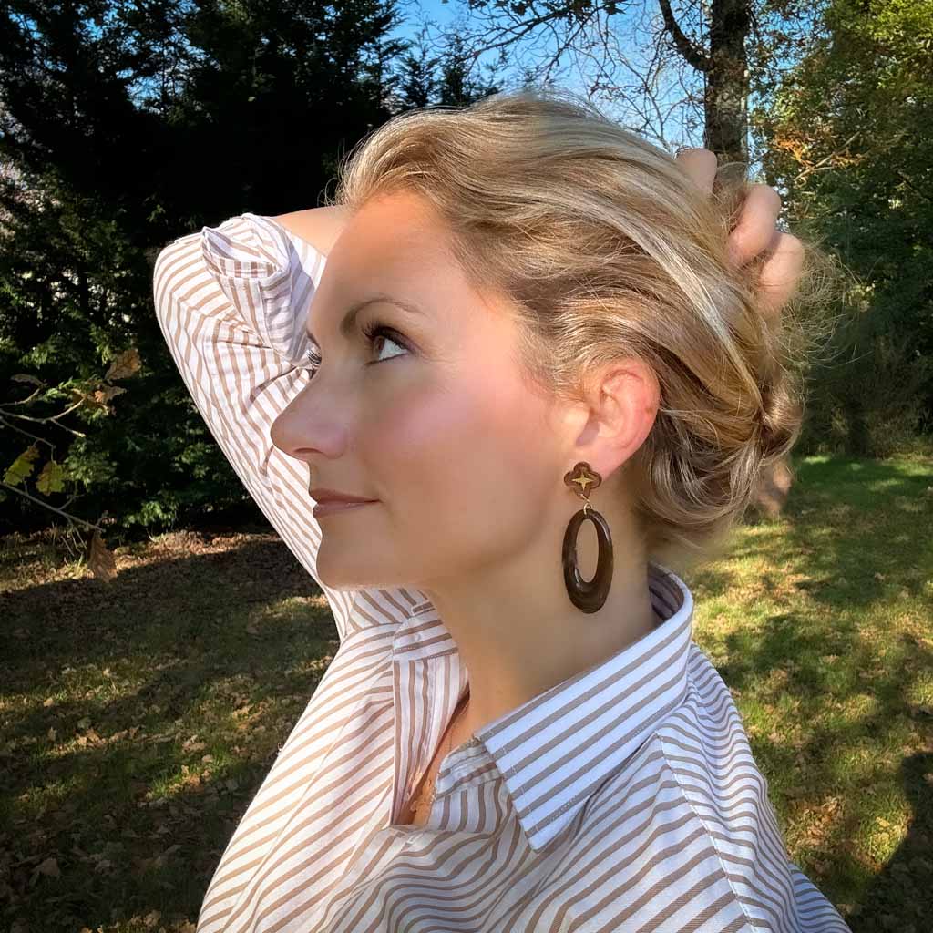 Boucles d'oreilles « Douce lumière » - Chocolat