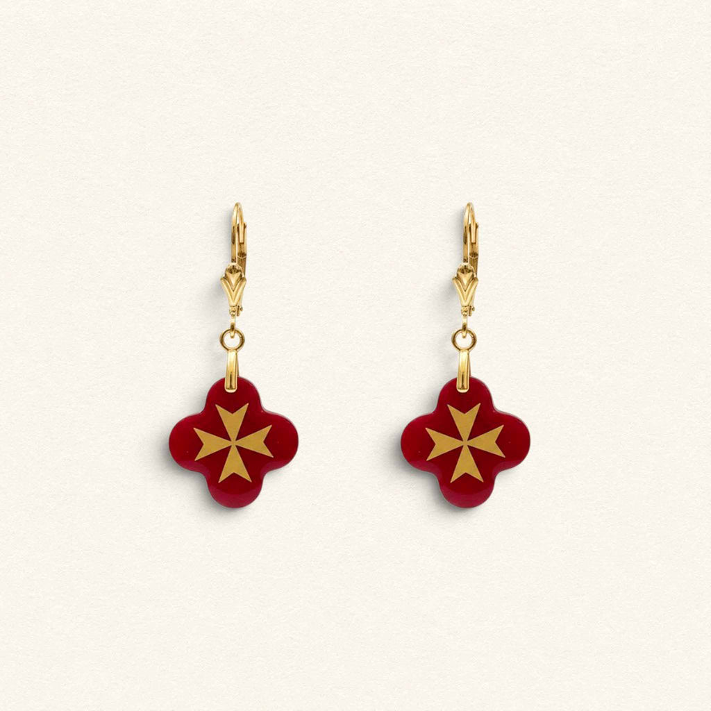 Fleur Nabert créations Boucles d'oreilles croix de Malte MetaobjectListDrop