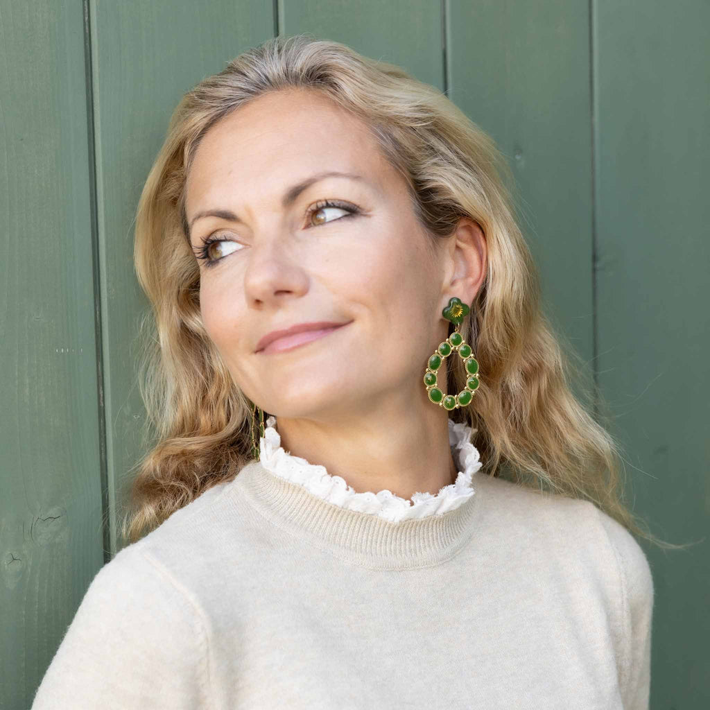 Fleur Nabert créations Boucles d'oreilles Sol Invictus - Vertes MetaobjectListDrop
