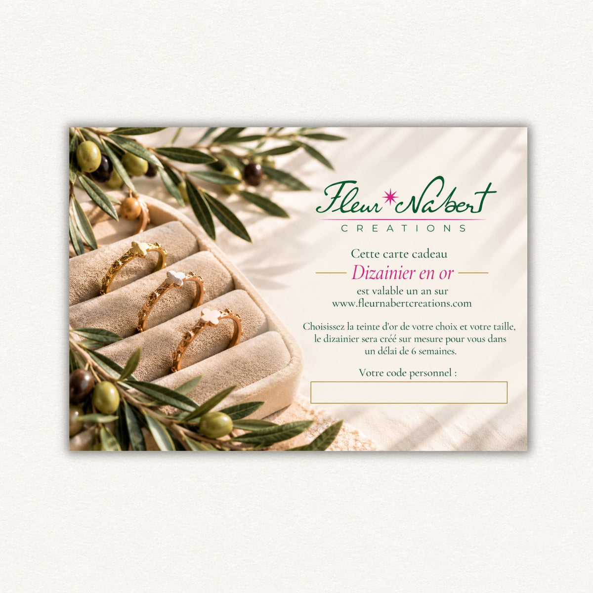 Carte Cadeau Fleur Nabert créations