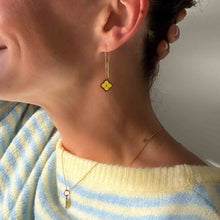 Carica l'immagine nel visualizzatore di Gallery, Ciondolo singolo cordino micro quadrifoglio Giallo
