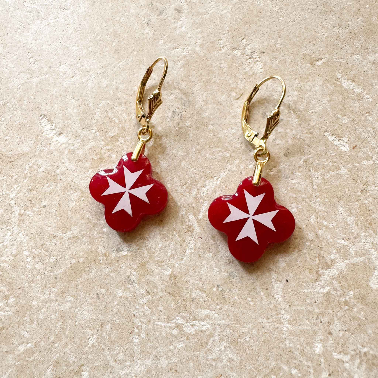 Boucles D'oreilles Pendantes Symbole Paix Métal Bleu - Neuf Avec étiquettes - Dormeuses