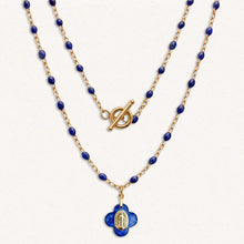 Charger l'image dans la galerie, Collier  Médaille Miraculeuse - bleu et doré
