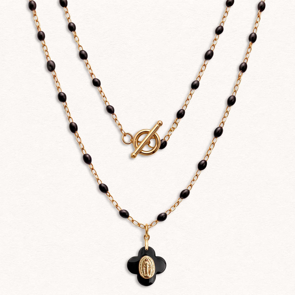 Fleur Nabert créations Collier Médaille Miraculeuse - Noir MetaobjectListDrop