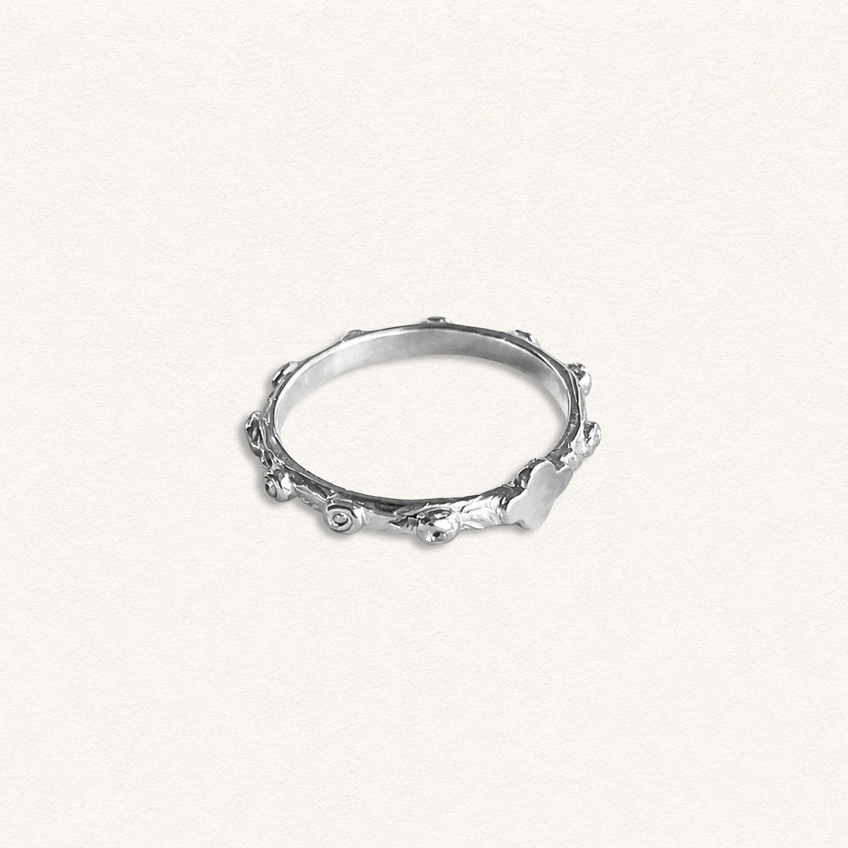Rosary with roses - Silver