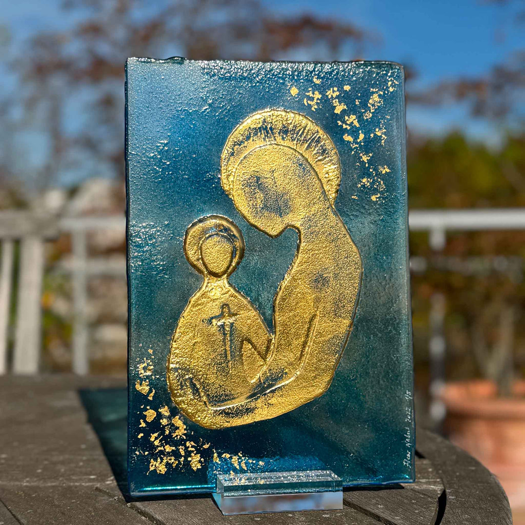 Icône Vierge bleu - Pièce unique