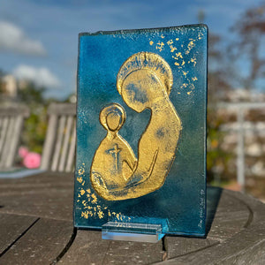 Icône Vierge bleu - Pièce unique