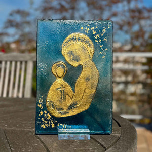 Icône Vierge bleu - Pièce unique