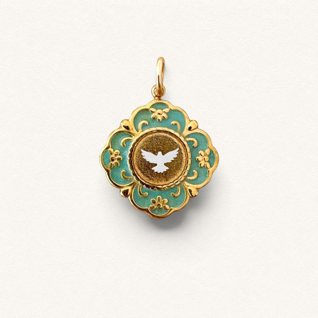 Fleur Nabert créations Médaille Précieuse Colombe - Céladon MetaobjectListDrop