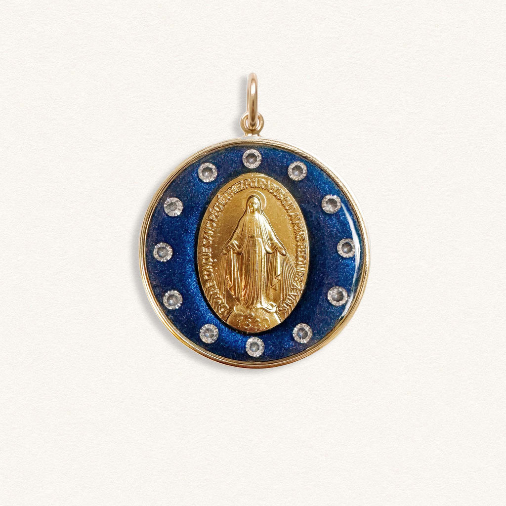Fleur Nabert créations Blue Crowned Miraculous Medal - Large MetaobjectListDrop