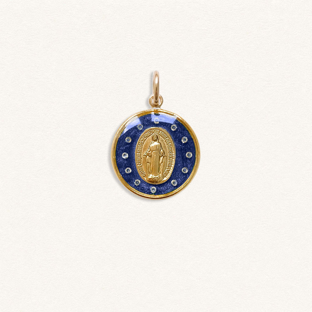 Médaille Miraculeuse couronnée bleue - Mini