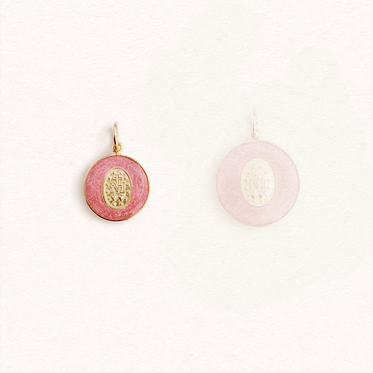 Médaille Miraculeuse couronnée rose - Mini