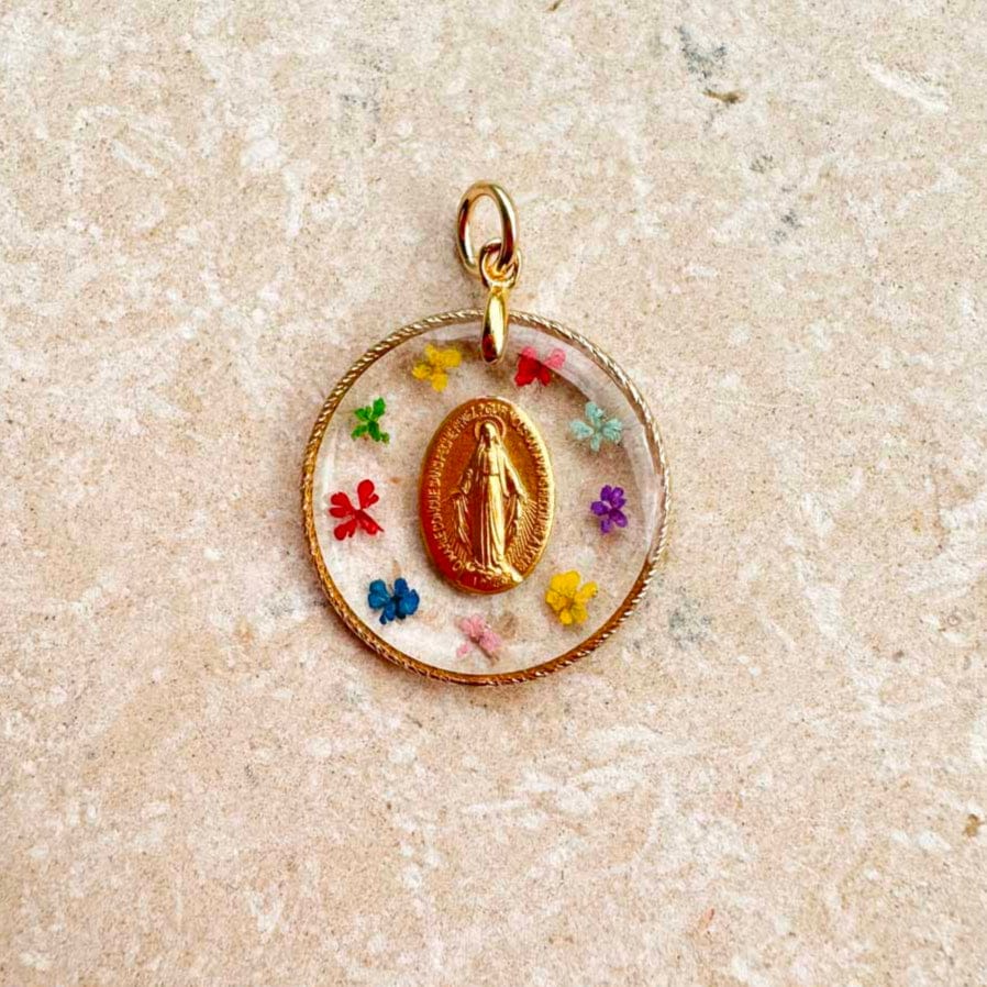 Fleur Nabert créations Médaille Miraculeuse fleurie - Moyenne MetaobjectListDrop