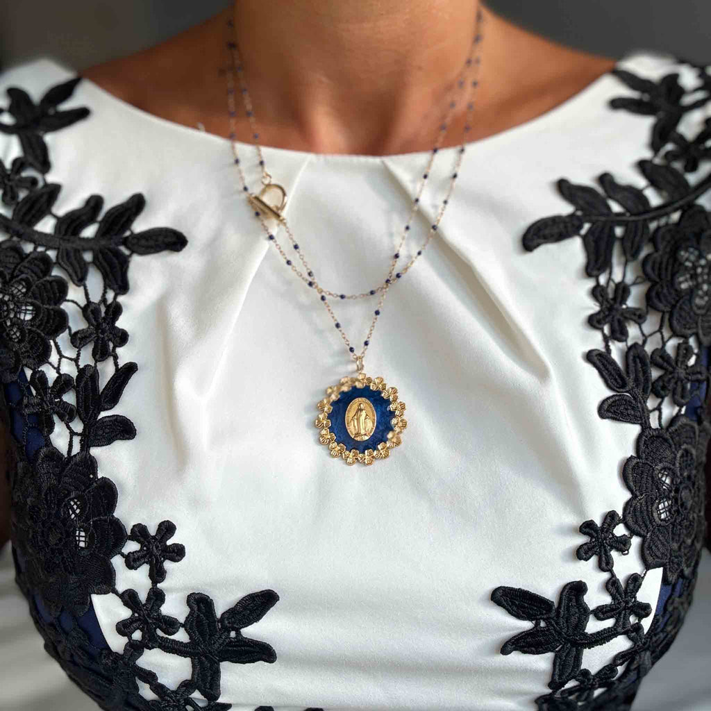 Fleur Nabert créations Queen of the Sky Necklace - Blue MetaobjectListDrop