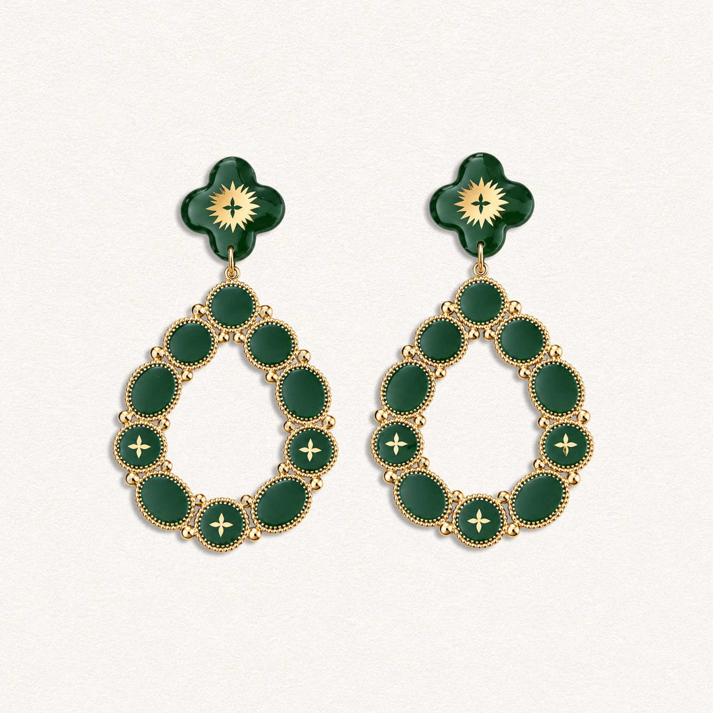 Fleur Nabert créations Boucles d'oreilles Sol Invictus - Vertes MetaobjectListDrop