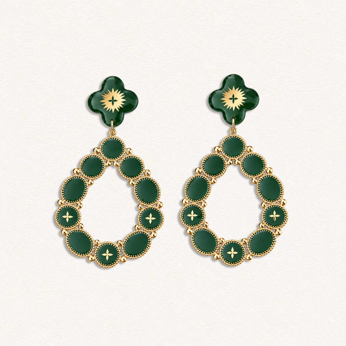 Boucles d'oreilles Sol Invictus - Vertes