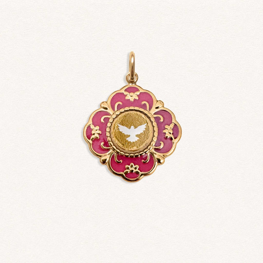 Fleur Nabert créations Médaille Précieuse Colombe - Rose MetaobjectListDrop