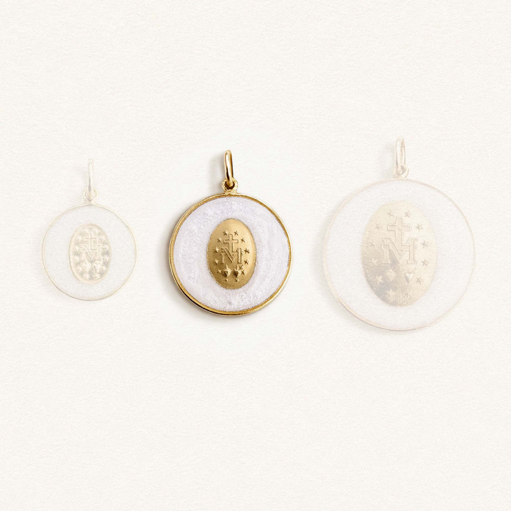 Fleur Nabert créations Médaille Miraculeuse couronnée blanche - Moyenne MetaobjectListDrop