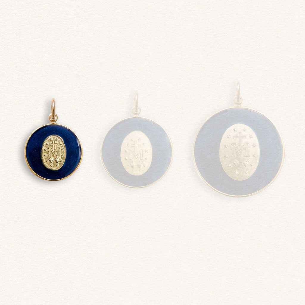 Fleur Nabert créations Médaille Miraculeuse couronnée bleue - Mini MetaobjectListDrop