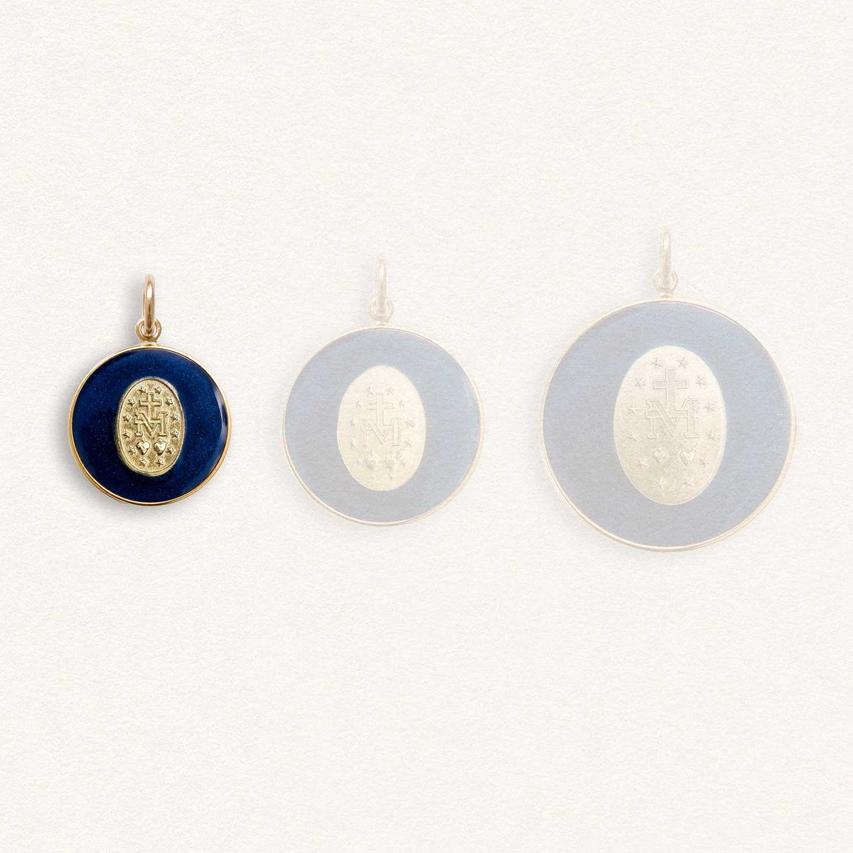 Médaille Miraculeuse couronnée bleue - Mini