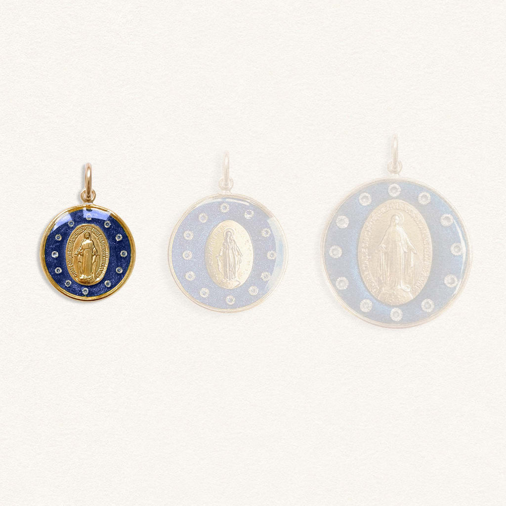 Fleur Nabert créations Médaille Miraculeuse couronnée bleue - Mini MetaobjectListDrop