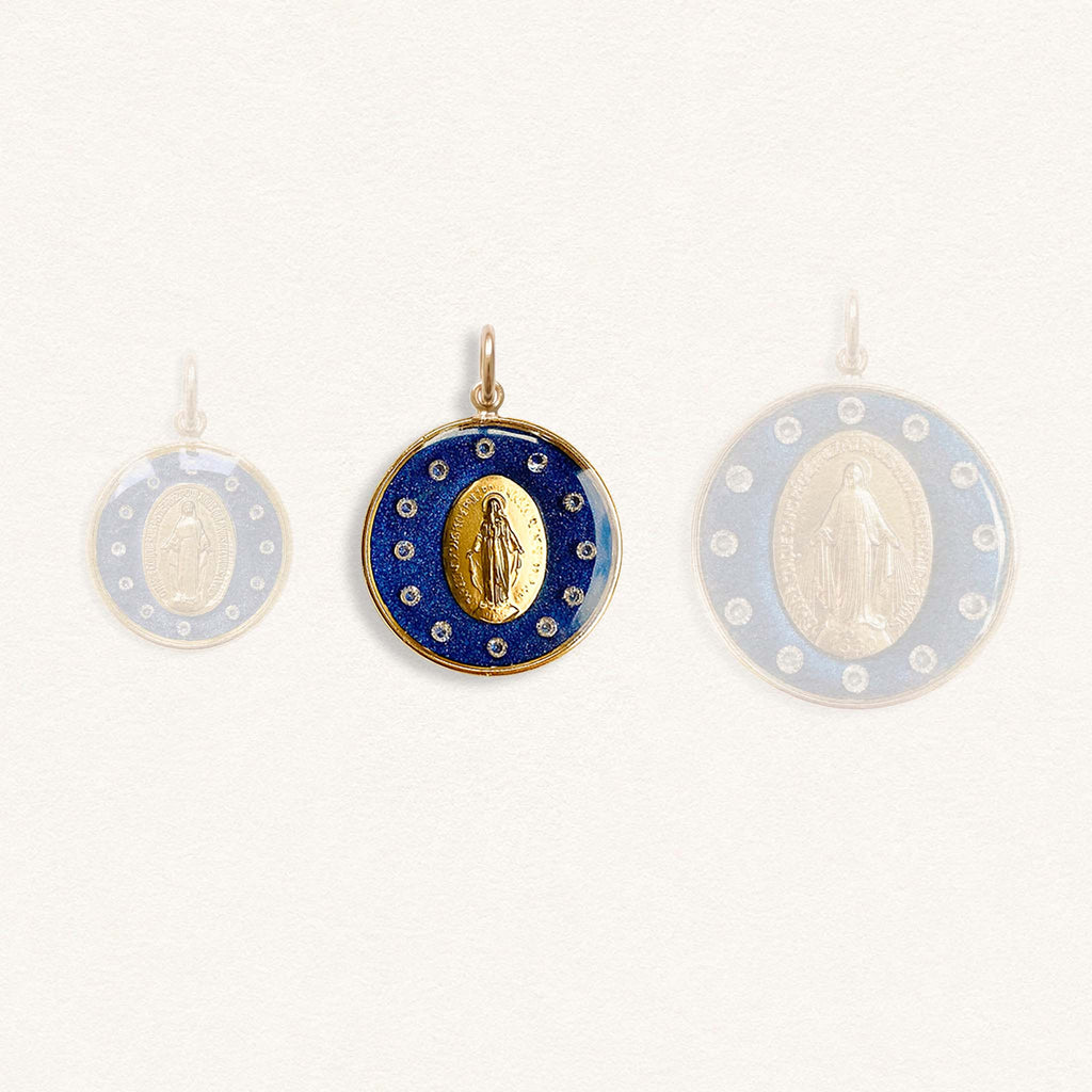 Fleur Nabert créations Blue Crowned Miraculous Medal - Medium MetaobjectListDrop