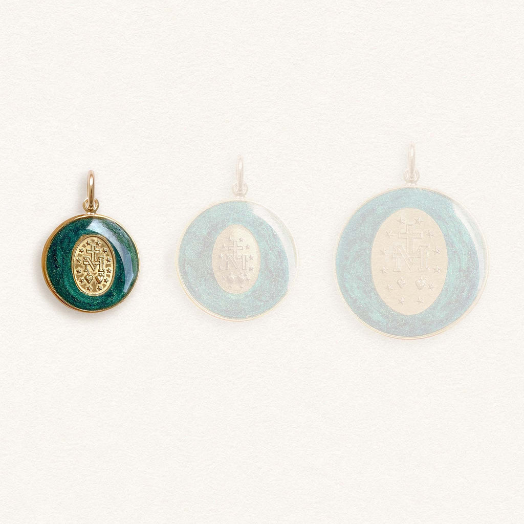 Fleur Nabert créations Médaille Miraculeuse couronnée verte - Mini MetaobjectListDrop