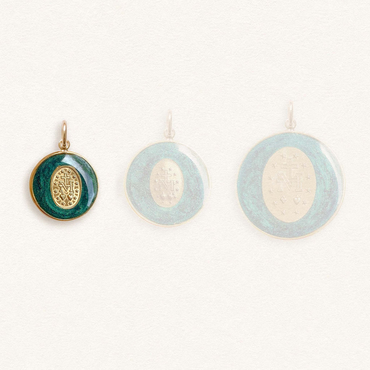 Médaille Miraculeuse couronnée verte - Mini