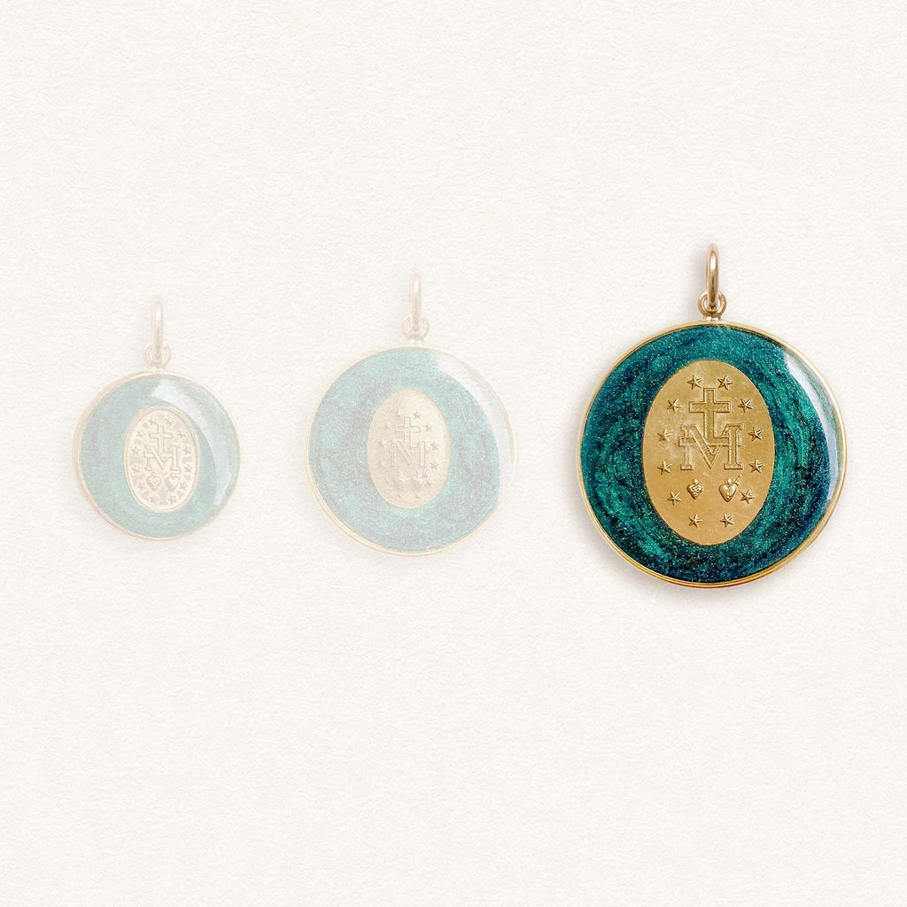 Fleur Nabert créations Green Crowned Miraculous Medal - Large MetaobjectListDrop