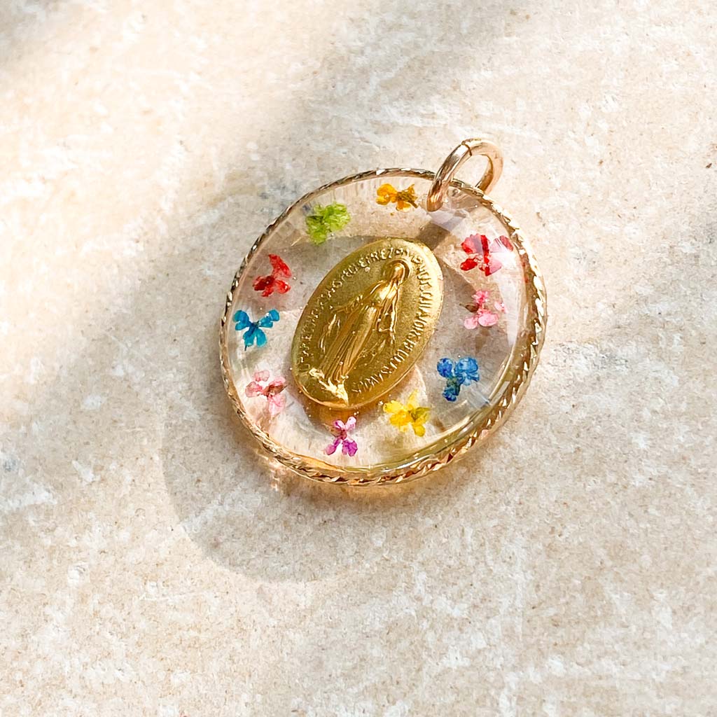 Médaille Miraculeuse fleurie or